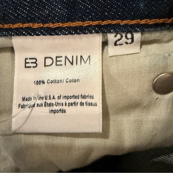 EB Denim High-Rise Straight-Leg Medium Wash Lightly Distressed Jeans Sz 29 - Picture 11 of 14
